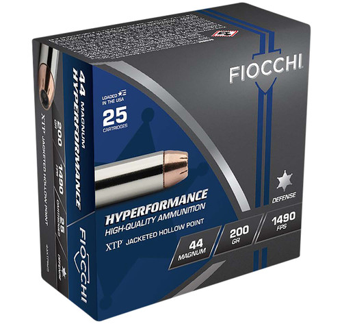 Fiocchi 44XTPB25 Hyperformance 44RemMag 200gr Hornady XTP Hollow Point 25 Per Box/20 Case TSW|60580