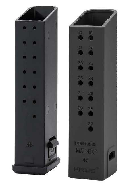 Kriss USA KVAMX2K45BL00 Mag-Ex2 Extension Kit Extended 45 ACP 30 Compatible w/ Glock 21 Gen3-5 13rd Magazines Black Polymer TSW|118105