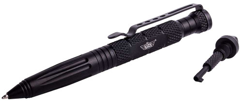 Uzi Accessories UZITACPEN6BK Tactical Pen Black Aluminum 6" Features Glass Breaker/Cuff Key TSW|4602