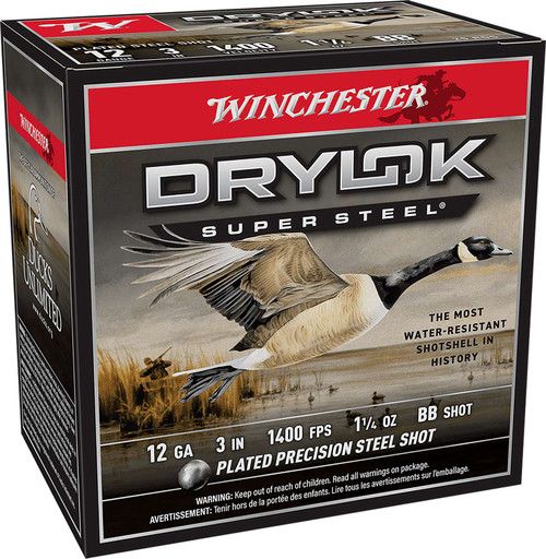 Winchester Ammo XSV123BB Drylok Super Steel Magnum 12Gauge 3" 1 1/4oz BBShot 25 Per Box/10 Case TSW|116954