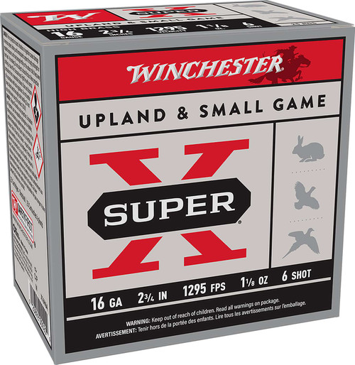 Winchester Ammo X16H6 Super X Heavy Game Load 16Gauge 2.75" 1 1/8oz 6Shot 25 Per Box/10 Case TSW|116928