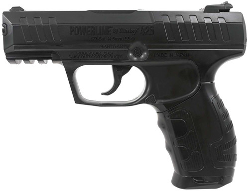 Daisy 426 Powerline Air Pistol CO2 177 Semi-Automatic 15 Shot Built-In BB Magazine, Smooth Bore Steel Barrel, Blade Front/Fixed Open Rear Sights, Molded Black Grip TSW|33478