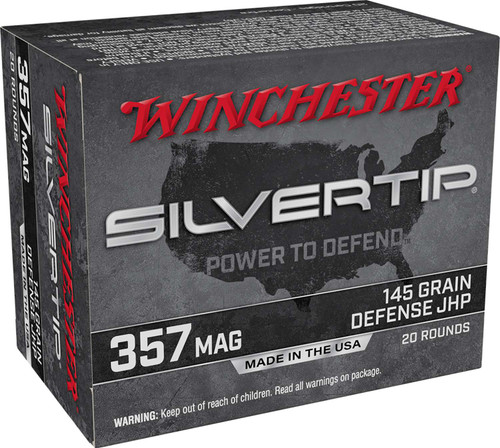 Winchester Ammo W357ST Silvertip 357Mag 145gr Silvertip Jacket Hollow Point 20 Per Box/10 Case TSW|121889