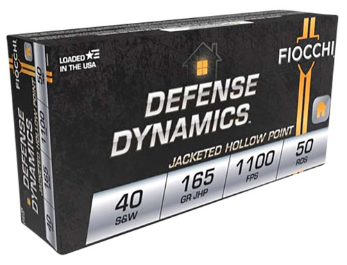 Fiocchi 40SWC Defense Dynamics 40S&W 165gr Jacketed Hollow Point 50 Per Box/20 Case TSW|60577