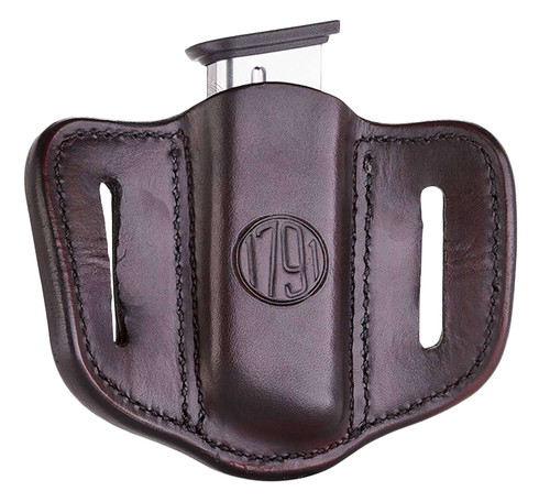 1791 Gunleather MAG11SBRA MAG1.1 Single Mag Holster Signature Brown Leather Belt Slide Compatible w/ Single Stack Ambidextrous TSW|112419
