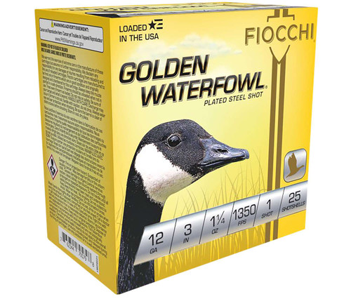 Fiocchi 123SGW1 Golden Waterfowl 12Gauge 3" 1 1/4oz 1Shot 25 Per Box/10 Case TSW|116789