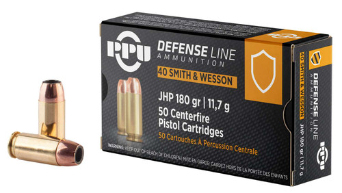 PPU PPD40 Defense 40S&W 180gr Jacketed Hollow Point 50 Per Box/10 Case TSW|105915
