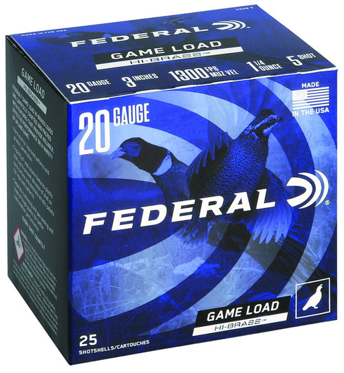 Federal H2585 Game-Shok High Brass 20Gauge 3" 1 1/4oz 5Shot 25 Per Box/10 Case TSW|149814