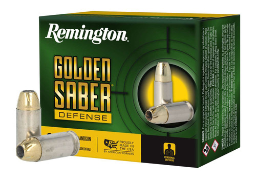 Remington Ammunition 27612 Golden Saber Defense 45ACP 230gr Brass Jacketed Hollow Point 20 Per Box/25 Case TSW|143915