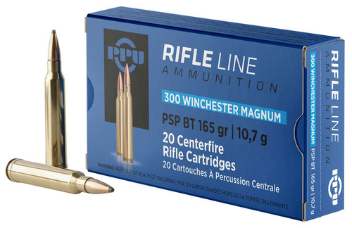 PPU PP3002 Standard Rifle 300WinMag 165gr Soft Point Boat Tail 20 Per Box/10 Case TSW|57010