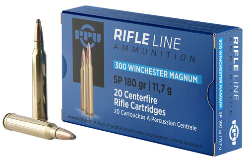PPU PP3003 Standard Rifle 300WinMag 180gr Soft Point 20 Per Box/10 Case TSW|57012