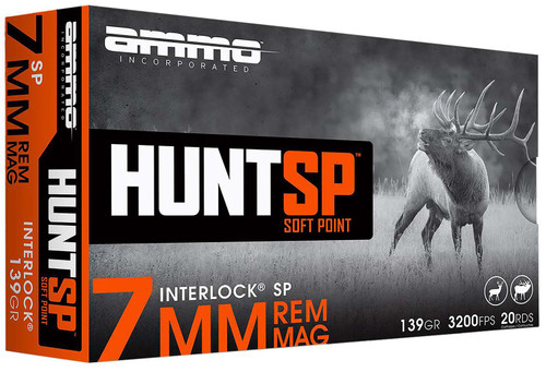Ammo Inc 7MM139SPA20 Hunt 7mm 139gr Soft Point 20 Per Box/10 Case TSW|163666