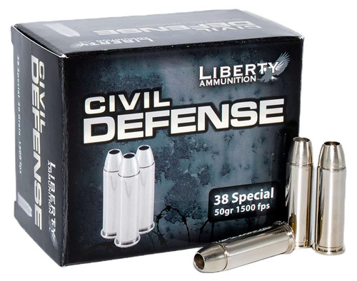 Liberty Ammunition LACD38025 Civil Defense 38Special 50gr Lead Free Fragmenting Hollow Point 20 Per Box/50 Case TSW|93261