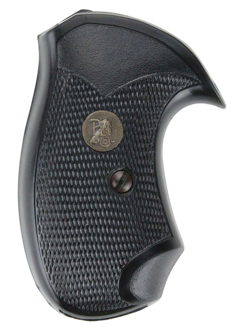 Pachmayr 03255 Compact Grip Checkered Black Rubber for S&W J Frame with Square Butt TSW|73233