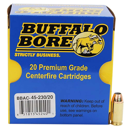 Buffalo Bore Ammunition 4523020 Personal Defense Strictly Business 45ACP +P 230gr Jacket Hollow Point 20 Per Box/12 Case TSW|80771