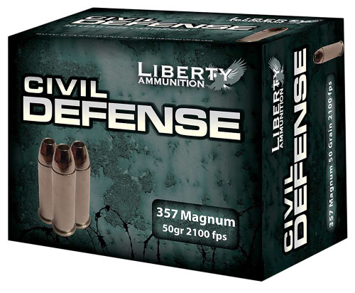Liberty Ammunition LACD357030 Civil Defense 357Mag 50gr Lead Free Fragmenting Hollow Point 20 Per Box/50 Case TSW|98420