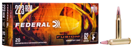 Federal F223FS1 Fusion 223Rem 62gr Bonded Soft Point 20 Per Box/10 Case TSW|59189