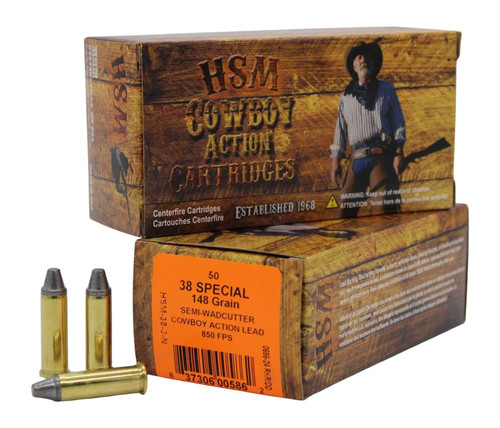 HSM 383N Cowboy Action 38 Special 148 gr Semi Wadcutter 50 Per Box/ 10 Case TSW|156214