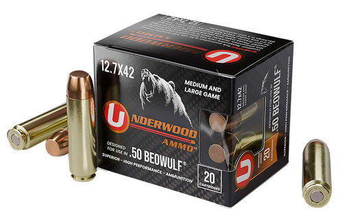 Underwood Ammo 557Underwood Ammo 557 50Beowulf 350gr Full Metal Jacket Flat Nose 20 Per Box/10 Case TSW|177845
