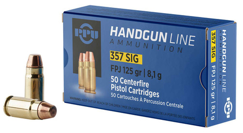 PPU PPH357S Handgun 357Sig 125gr Flat Point Jacketed 50 Per Box/20 Case TSW|57061