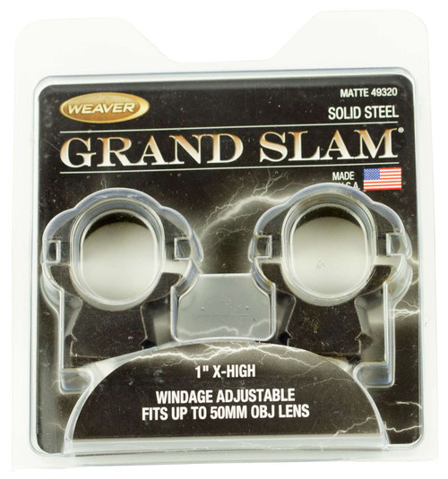 Weaver Mounts 49320 Grand Slam Windage Adjustable Matte Black 1" Extra High TSW|98419