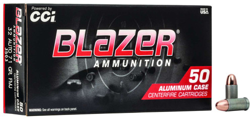 CCI 3503 Blazer Handgun 32ACP 71gr Total Metal Jacket 50 Per Box/20 Case TSW|63241