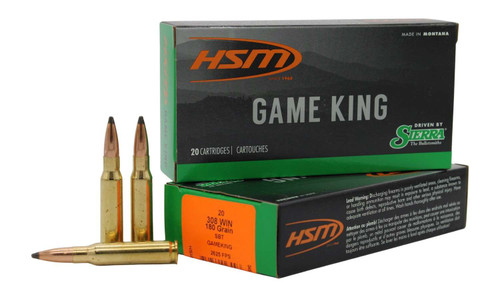 HSM 30843N Game King 308 Win 180 gr Sierra GameKing Spitzer Boat Tail 20 Per Box/ 25 Case TSW|20861
