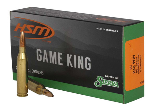 HSM 2439N Game King 243 Win 85 gr Sierra GameKing Spitzer Boat Tail 20 Per Box/ 25 Case TSW|20798