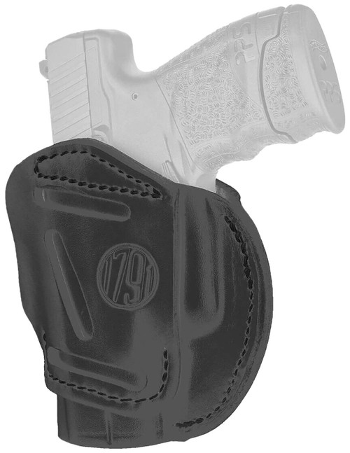 1791 Gunleather 3WH3SBLA 3-Way IWB/OWB Size 03 Stealth Black Leather Belt Loop Compatible w/ Glock 26 Compatible w/ Ruger LC9 Compatible w/ S&W M&P Shield Ambidextrous Hand TSW|112330