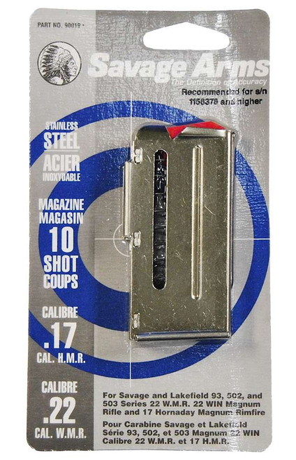 Savage Arms 90019 93 Series 10rd 17 HMR/22 WMR Stainless Steel TSW|82982