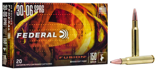 Federal F3006FS1 Fusion 30-06Springfield 150gr Bonded Soft Point 20 Per Box/10 Case TSW|15751