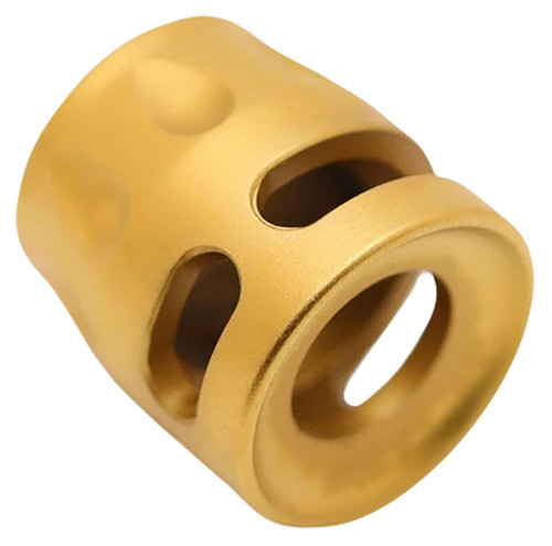 True Precision Inc TPSMICROG Micro Compensator S-Type Gold 416R Stainless Steel 1/2"x28 Threads 9mm/380 ACP TSW|163522