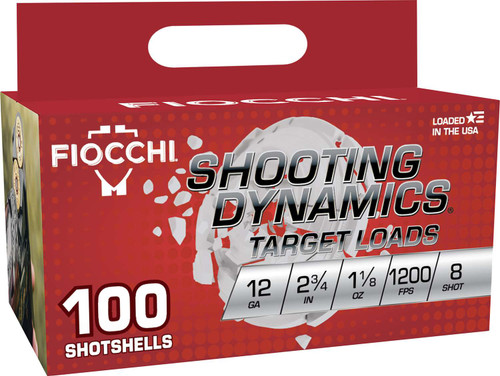 Fiocchi 12SDB188 Shooting Dynamics 12Gauge 2.75" 1 1/8oz 8Shot 100 Per Box/2 Case TSW|184720