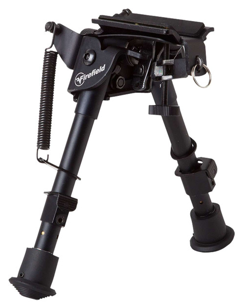 Firefield FF34023 Compact Bipod 6-9" Black Aluminum Swivel Stud Attachment or Picatinny Rail (Adapter Included) TSW|31620