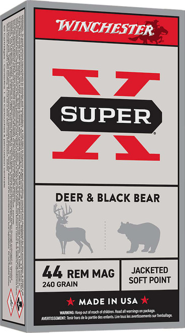 Winchester Ammo Q4240 USA 44RemMag 240gr Jacketed Soft Point 50 Per Box/10 Case TSW|65438