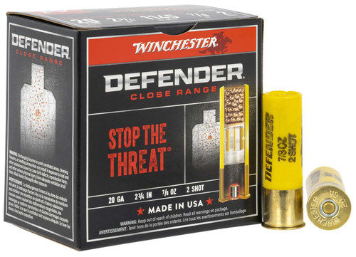 Winchester Ammo S202PD25 Defender 20Gauge 2.75" 7/8oz 2Shot 25 Per Box/10 Case TSW|147598