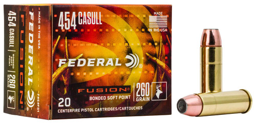 Federal F454FS1 Fusion Handgun 454Casull 260gr Fusion Soft Point 20 Per Box/10 Case TSW|36398