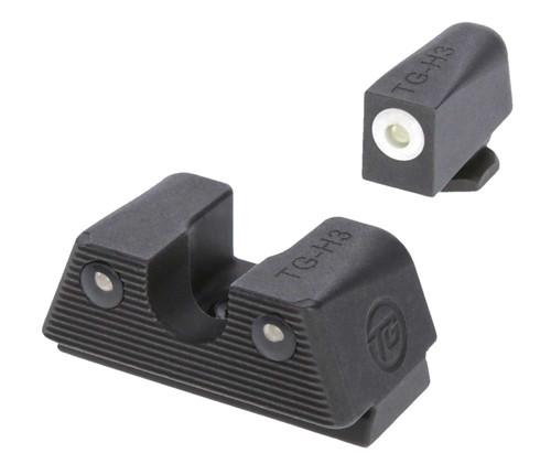 TruGlo TGTG231G1XW Tritium X Low, White Outline Tritium Front/ Green Tritium Rear/Black Nitride Fortress Frame, Compatible w/Most Glock Except MOS, Front Post/Rear Dovetail Mount TSW|145456