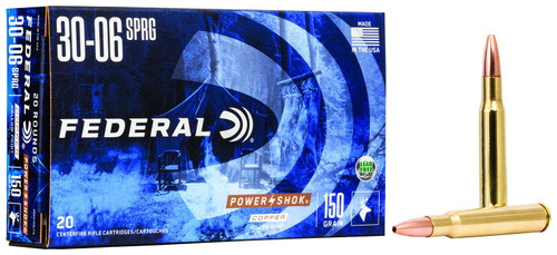 Federal 3006150LFA Power-Shok 30-06Springfield 150gr Copper Hollow Point 20 Per Box/10 Case TSW|8743