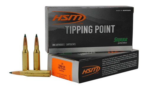 HSM 7MM0811N Tipping Point 7mm-08 Rem 165 gr Sierra GameChanger 20 Per Box/ 25 Case TSW|108177