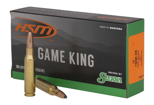 HSM 7MM087N Game King 7mm-08 Rem 140 gr Sierra GameKing Spitzer Boat Tail 20 Per Box/ 25 Case TSW|20813