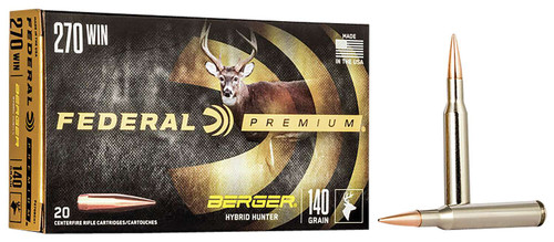 Federal P270BCH1 Premium 270Win 140gr Berger Hybrid Hunter 20 Per Box/10 Case TSW|110447