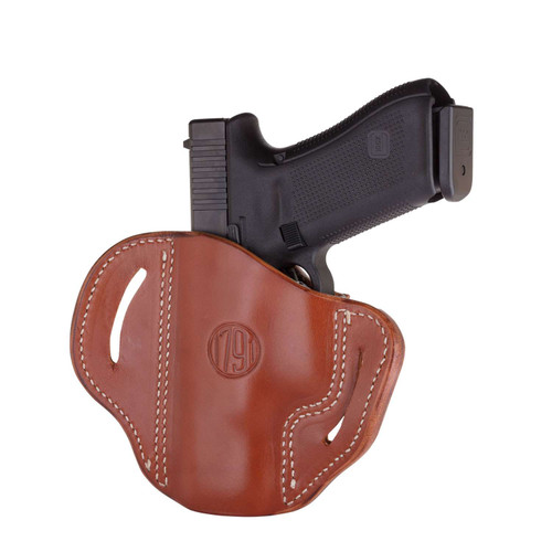 1791 Gunleather ORBH24CBRR BH2.4 Optic Ready OWB 2.4 Classic Brown Leather Belt Slide Fits Walther PPQ/Sig P320/Springfield XD-M Right Hand TSW|121734