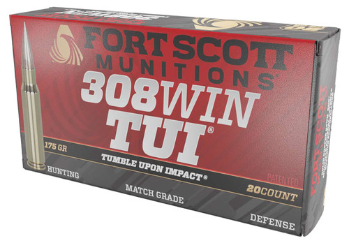 Fort Scott Munitions 308175SCV2 Tumble Upon Impact (TUI) Rifle 308Win 175gr Solid Copper Spun 20 Per Box/10 Case TSW|155062
