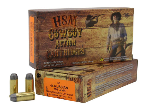 HSM 44R1N Cowboy Action 44 Russian 200 gr Round Nose Flat Point 50 Per Box/ 10 Case TSW|91995