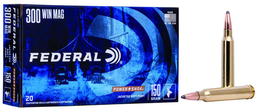 Federal 300WGS Power-Shok 300WinMag 150gr Jacketed Soft Point 20 Per Box/10 Case TSW|67302