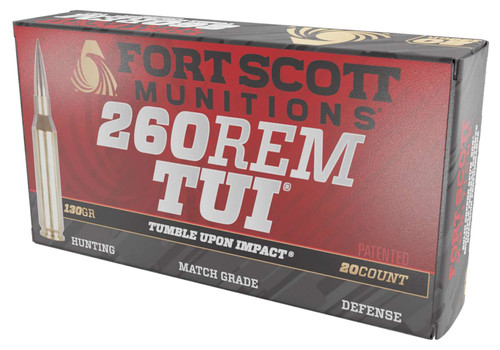 Fort Scott Munitions 260130SCV2 Tumble Upon Impact (TUI) 260Rem 130gr Solid Copper Spun 20 Per Box/25 Case TSW|155060