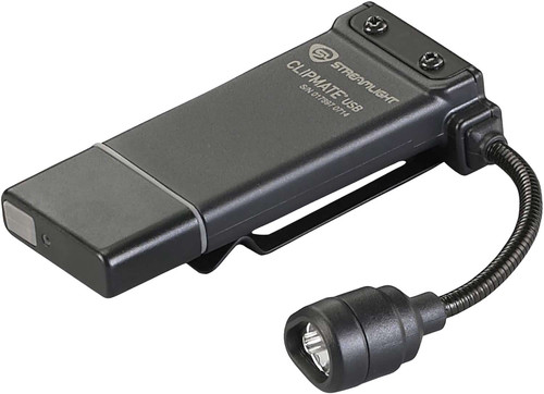 Streamlight 61126 ClipMate USB Clip-On Light Black 0.2/0.5/10/70 Lumens White/Red LED TSW|92466