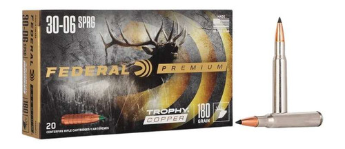 Federal P3006TC1 Premium 30-06Springfield 180gr Trophy Copper 20 Per Box/10 Case TSW|80978