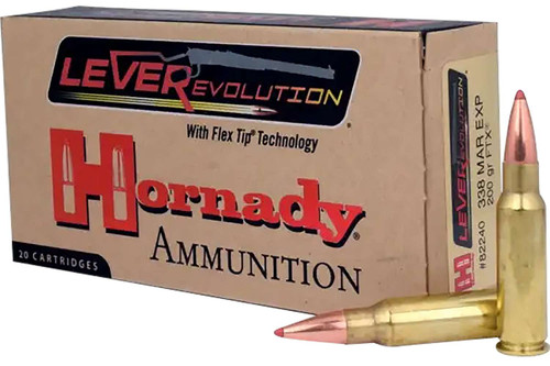 Hornady 82240 LEVERevolution 338MarlinExpress 200gr Flex Tip eXpanding 20 Per Box/10 Case TSW|56779